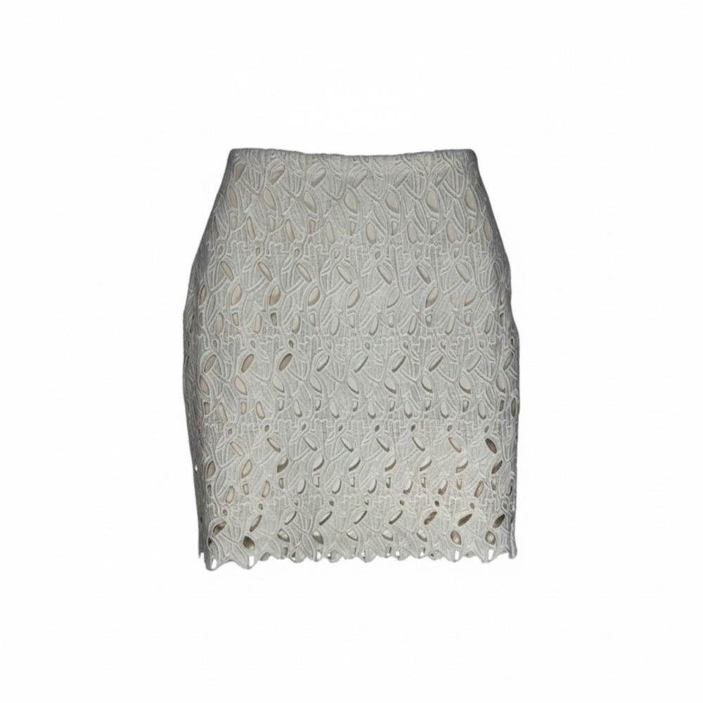 Kenar Skirt Eyelet Lace Scalloped‎ Hem 6 Ivory Cutout Overlay Cottagecore